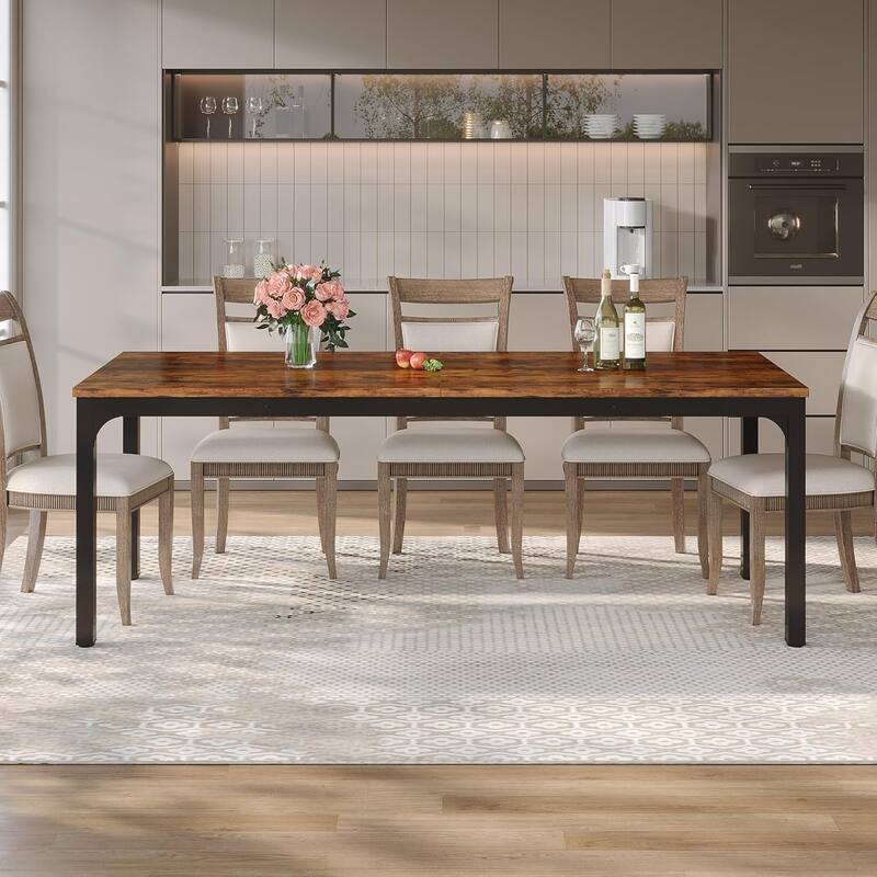 78.7" Rectangular Dining Table, Wood Kitchen Table for Home, Restaurant, Cafe, Office, Apartment, Bakery