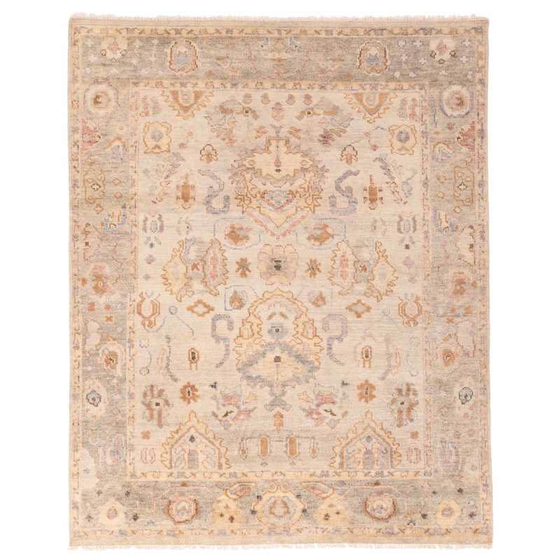 ECARPETGALLERY Hand-knotted Jules Serapi Light Grey Wool Rug - 8'0 x 9'11
