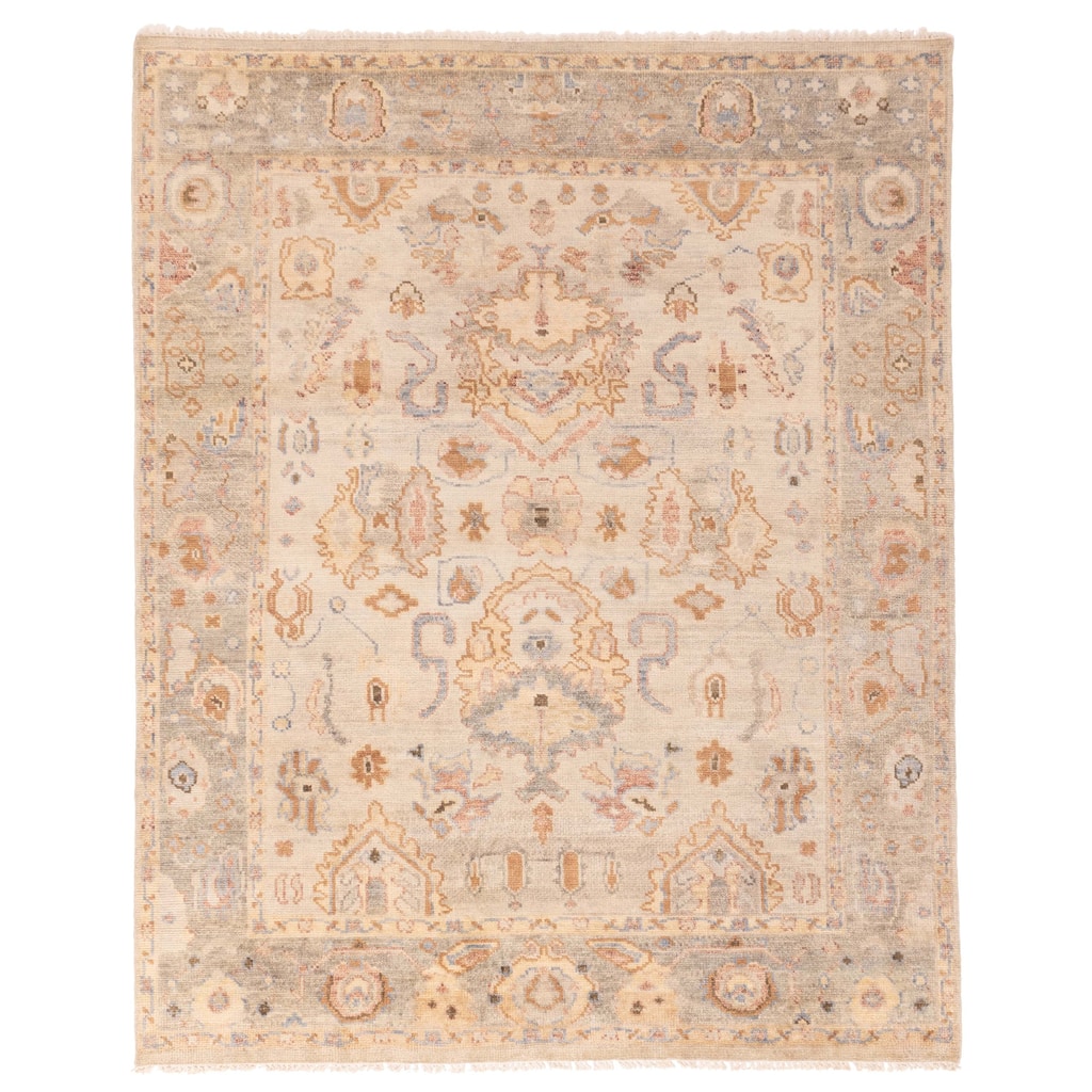ECARPETGALLERY Hand-knotted Jules Serapi Light Grey Wool Rug - 8'0 x 9'11