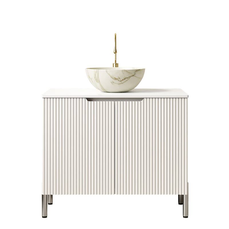 30" Freestanding Bathroom Vanity with Vessel Round Basin