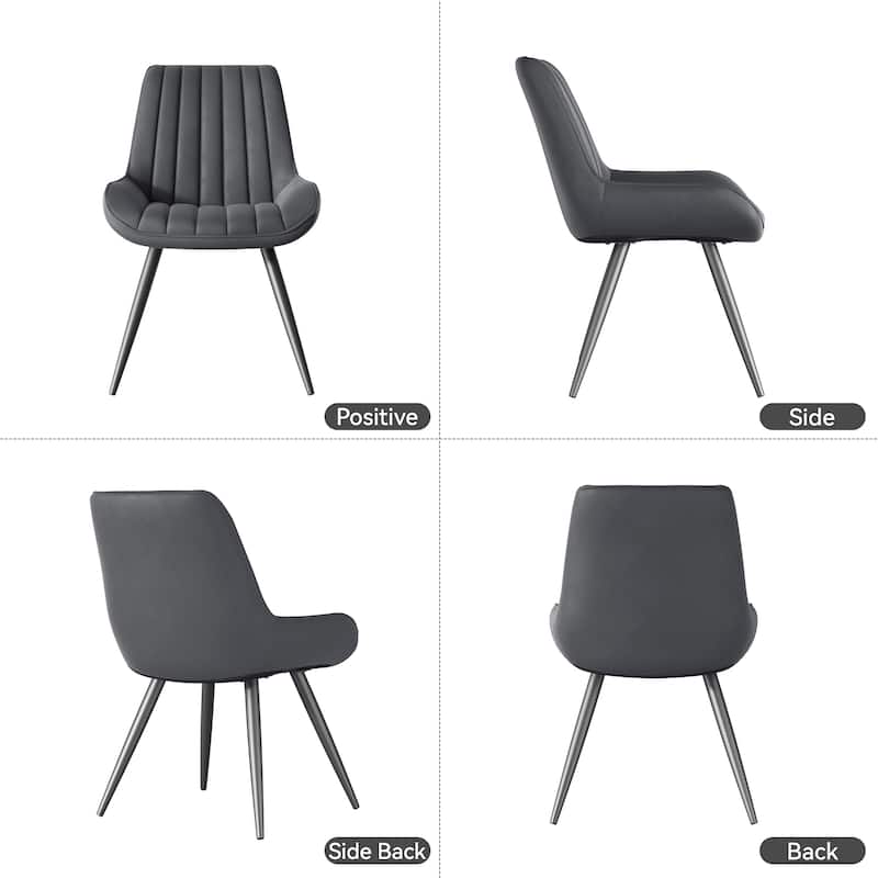 Modern Dining Chairs Set of 4, Comfy Dining Room Chairs with Thick Cushions, Upholstered Fabric Chairs with Metal Legs