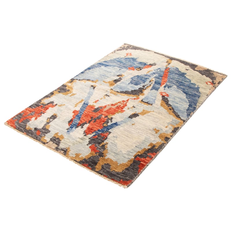 ECARPETGALLERY Hand-knotted Mystique Blue Wool Rug - 4'5 x 6'4