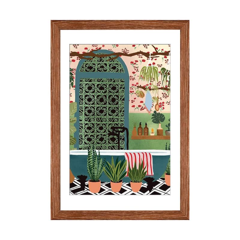 iCanvas "Night Bath" by Ceyda Alasar - Walnut - 24x16x1