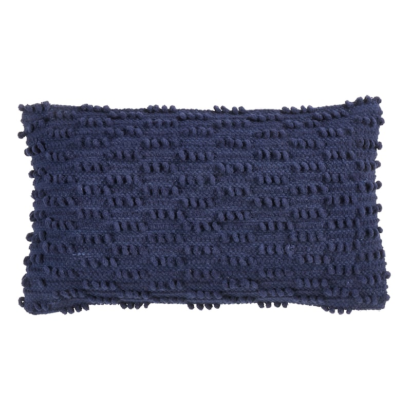 Nubby Design Down Filled Throw Pillow - Navy Blue - 12"x20"