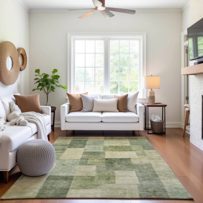 Premium Washable Super Soft Contempory Checker Mayfield Rug