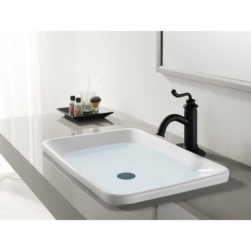 Kingston Brass Royale 1-Handle Monoblock Bathroom Faucet - Matte Black