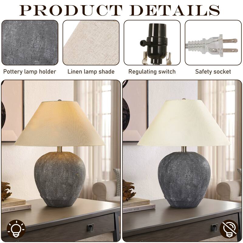 Ceramic Table Lamp with Linen Shade