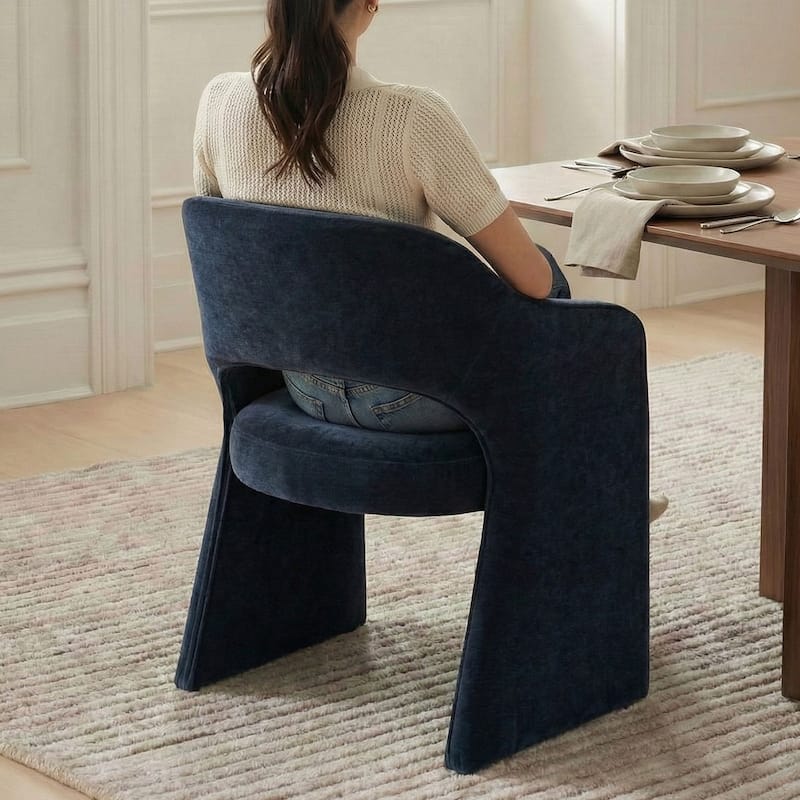 19" Seat Height Upholstered Chenille Dining Armchair (Set of 4)