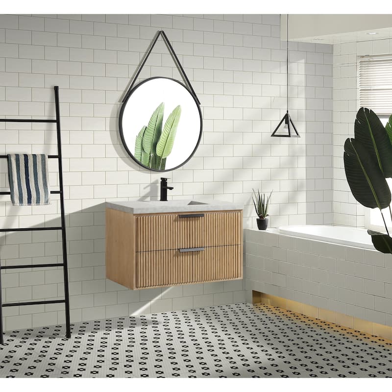 Ari Bath San Diego 36" Floating Bathroom Vanity Weathered Fir