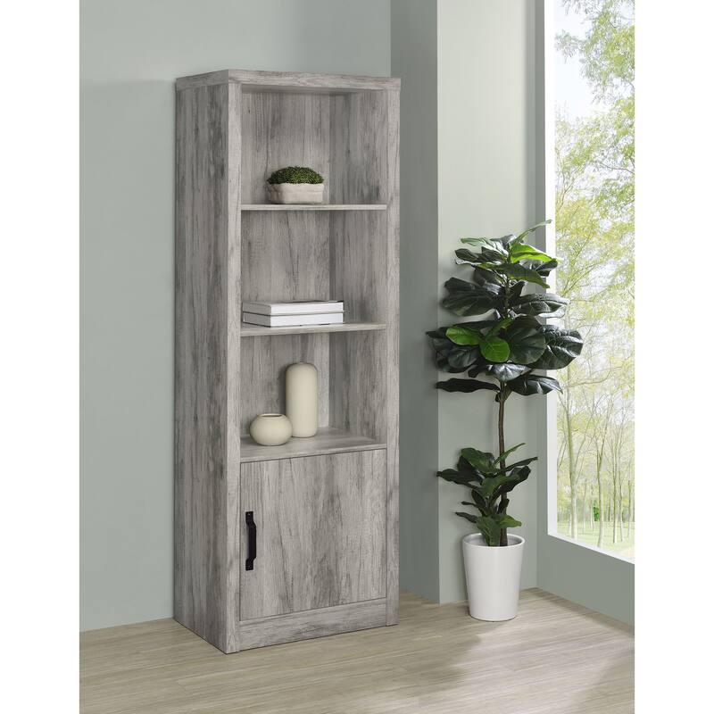 Burke 3-shelf Engineered Wood Media Tower Grey Driftwood