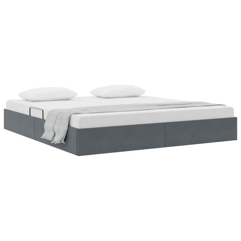 vidaXL Storage Bed with Mattress in Velvet