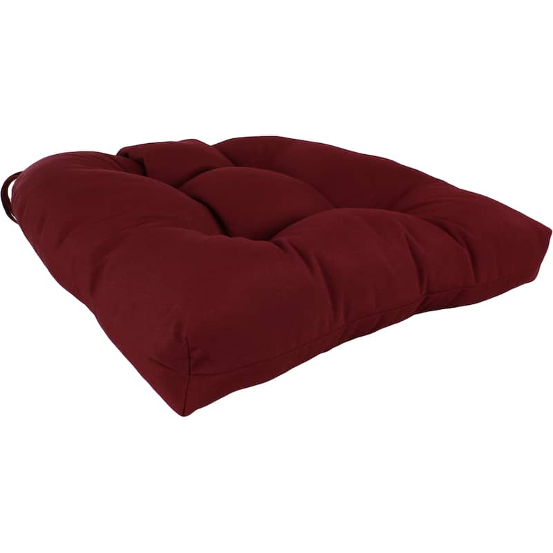 Indoor/Outdoor Plush Patio Seat Cushion - 20" x 20" x 3" - Burgundy