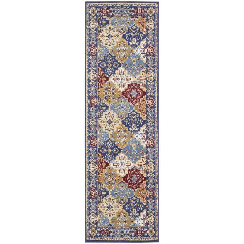 Power Loomed Distressed Abstract Non Skid Stain Resistant Area Rug - 72' X '24' X '0.5