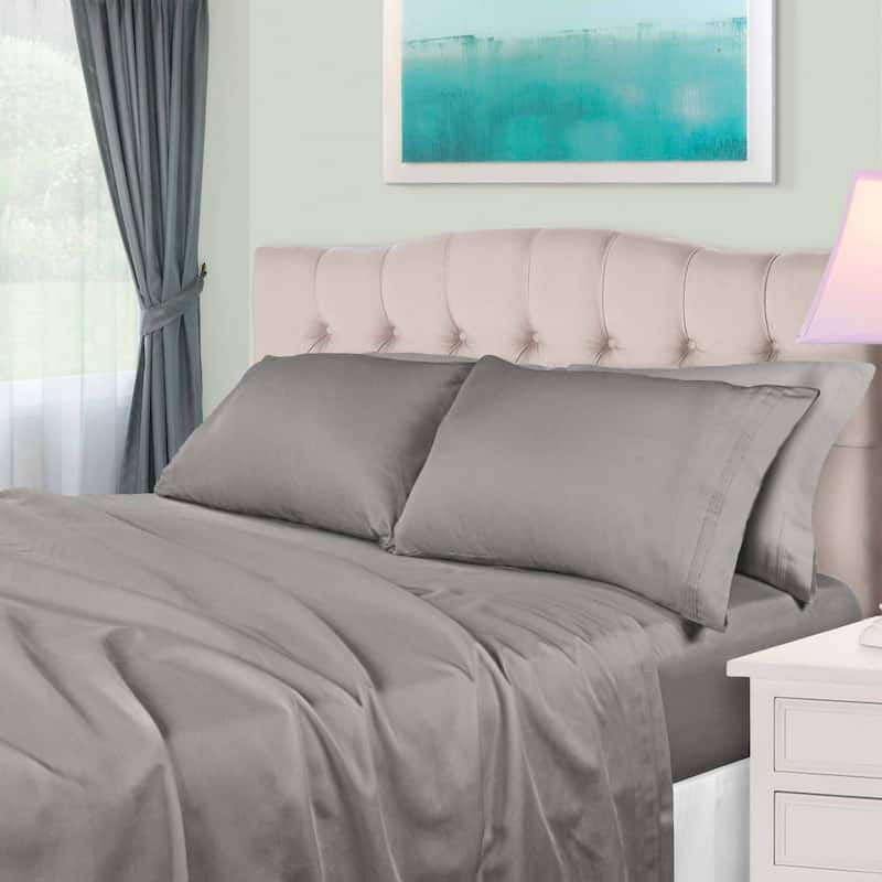 Superior Egyptian Cotton 650 Thread Count Deep Pocket Solid Sheet Set - King - Grey