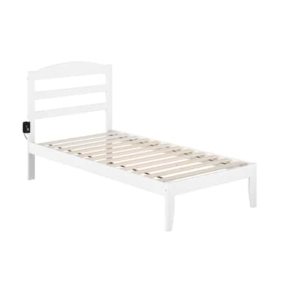 Twin Over Twin Bunk Bed - White Glam Design, USB Charger, Solid Wood Frame, 600lb Capacity