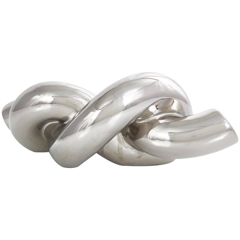 Ceramic Knot Abstract Decorative Sculpture - Silver - Roche River Decor