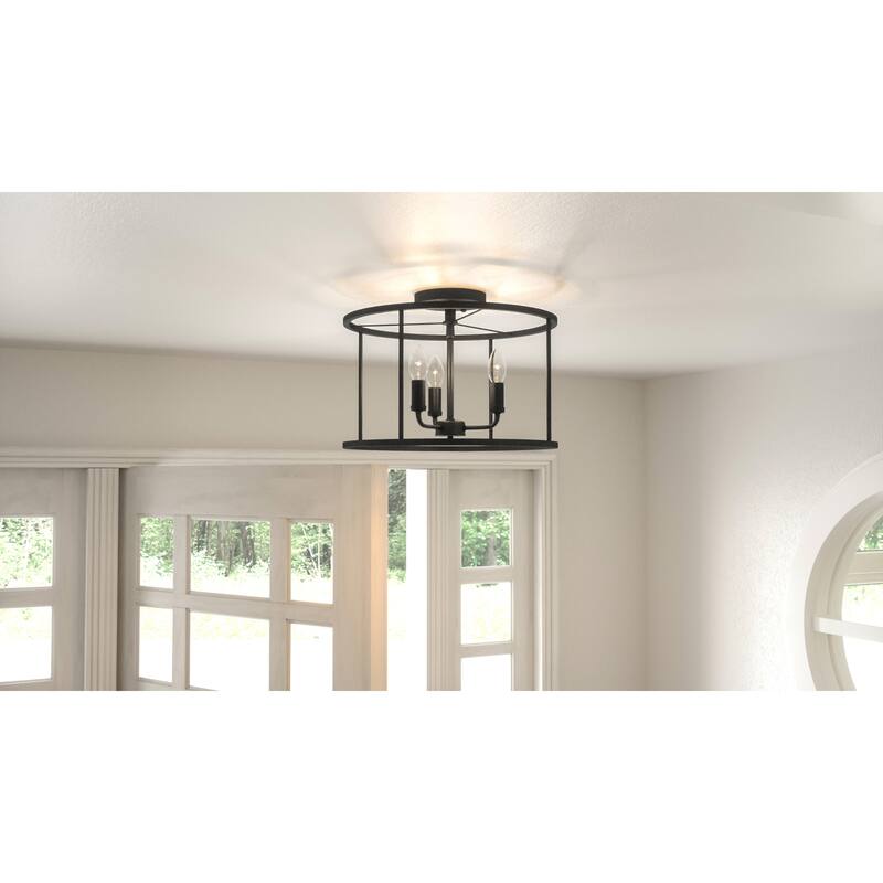 Bellevue Della 3 Light 14" Wide Semi-Flush Ceiling Fixture
