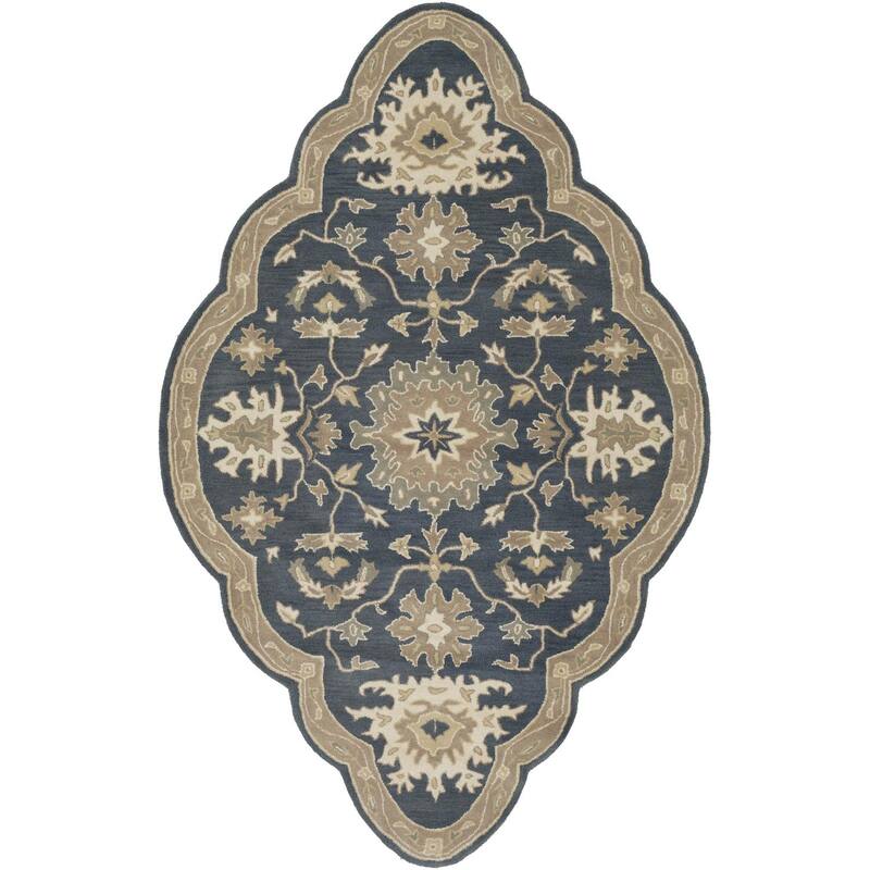 Livabliss Caesar Traditional Area Rug - 5' x 8' - Navy - Novelty