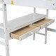 preview thumbnail 10 of 55, Full/Twin Loft Bed with Built-in Desk with Two Drawers, and Storage Shelves and Drawers, White/Gray