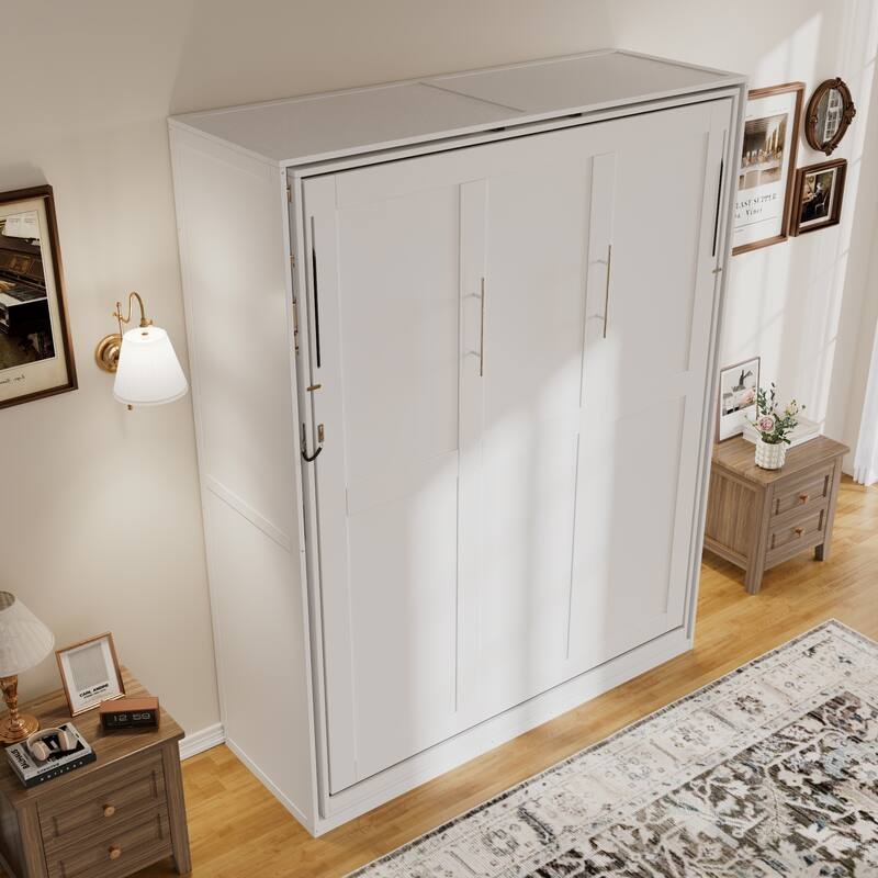 Roomfitters Rotating Queen Murphy Bed with Hidden Storage Racks 360 Swivel