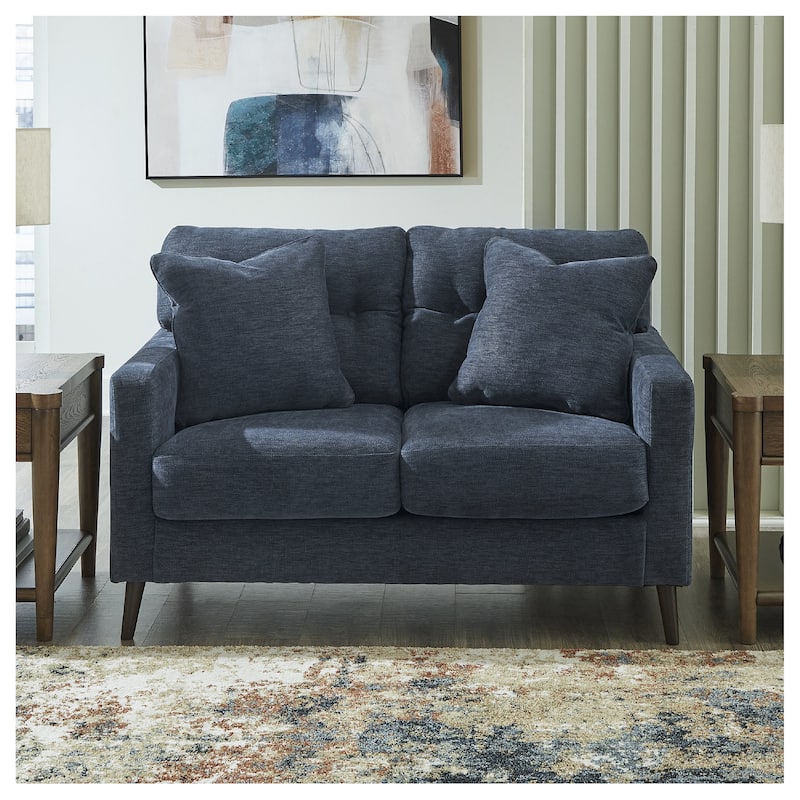 Signature Design by Ashley Bixler Loveseat - 57" W x 38" D x 37" H - Navy
