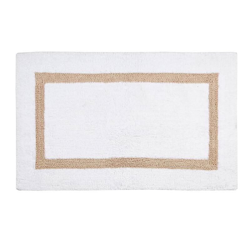 Better Trends Hotel Collection in Race Track 100% Cotton Super Absorbent Reversible Double Sided Machine Washable Bath Mat Rug