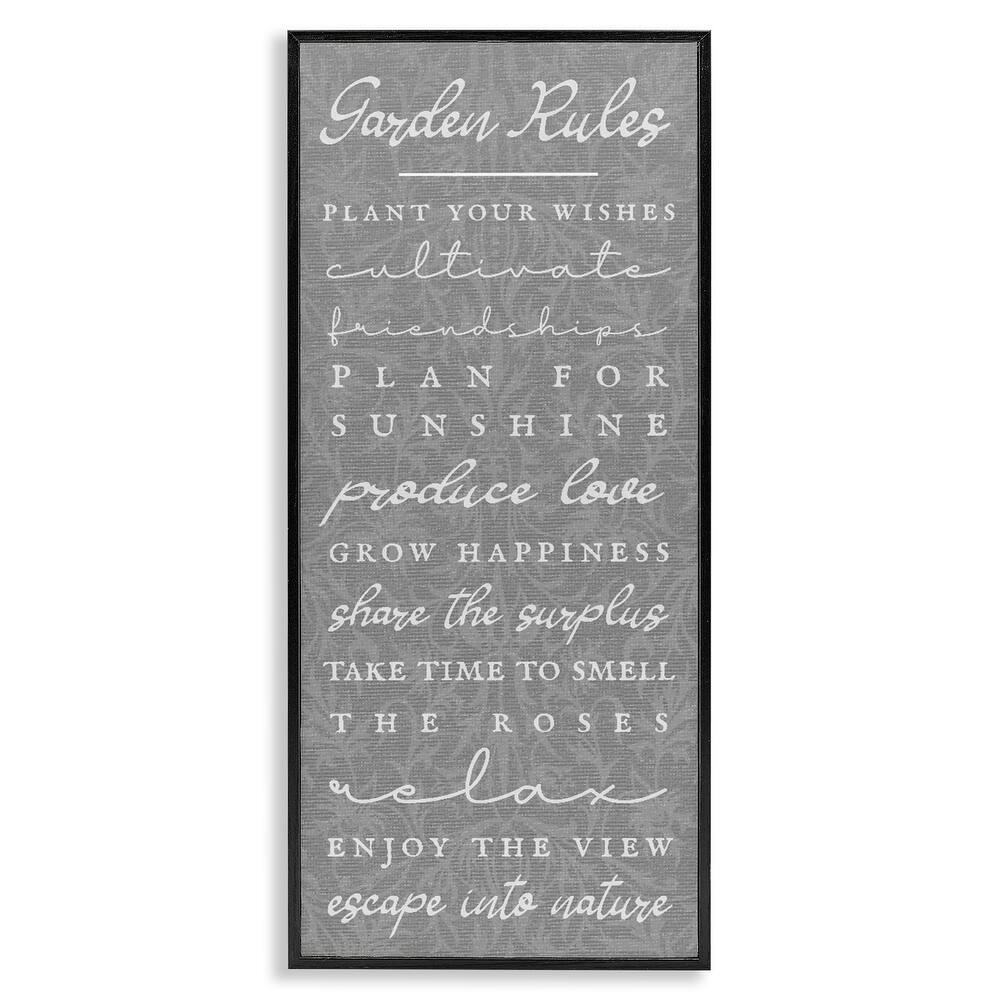 Stupell Comforting Garden Rules Framed Giclee Art Design By Lil' Rue
