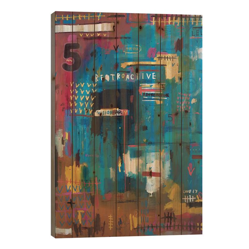 American Spirit Print On Wood by Eddie Love - Multi-Color - 40x26x1.5
