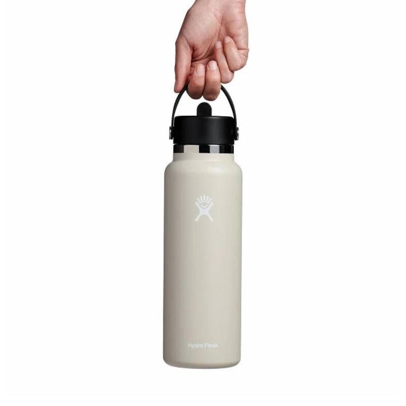 Hydro Flask Wide Mouth Insulated Bottle with Flex Straw Cap, 40oz, Oat