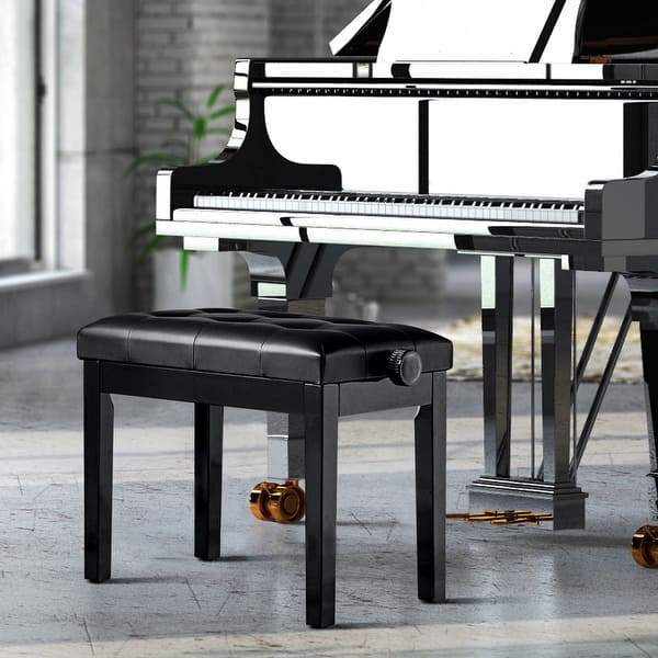 Shop Height Adjustable Piano Bench Pu Leather Keyboard Padded Seat