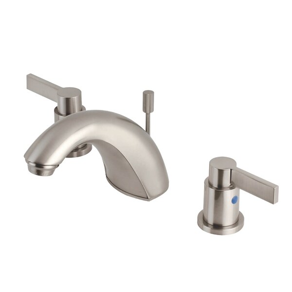 Kingston Brass FB895.NDL NuvoFusion 1.2 GPM Widespread Bathroom Faucet with Pop-Up Drain Assembly and Metal Handles