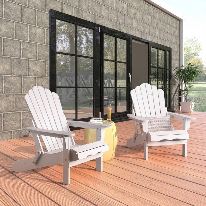 Haven Poly Resin Plastic Folding Adirondack Chair (Set of 2)