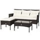 preview thumbnail 35 of 33, Costway 3PCS Patio Rattan Furniture Set 3-Seat Sofa Cushioned Table - See details