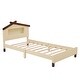 preview thumbnail 5 of 48, Wood Bed Frame w/ House-Shaped Headboard & Motion Activated Night Lights for Kids