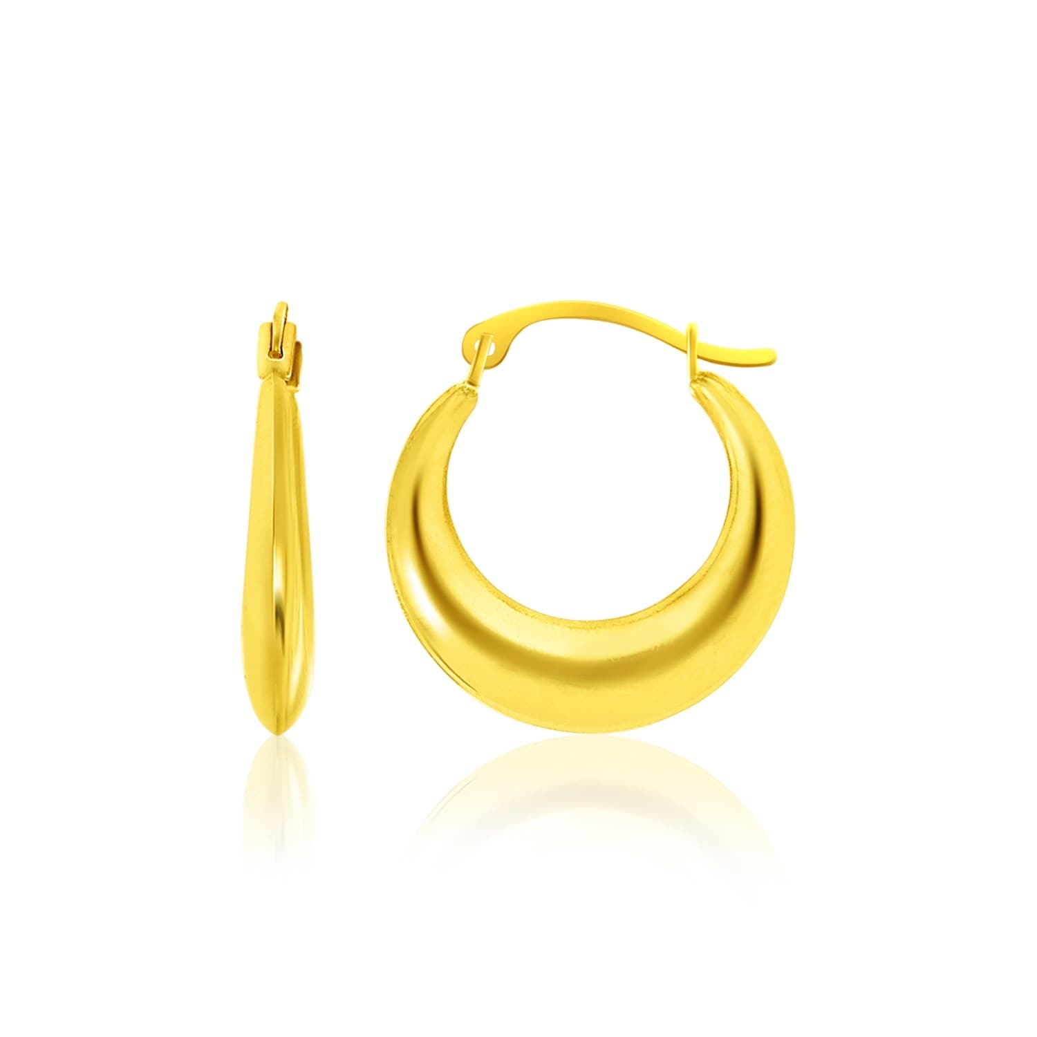 MayaMila 14k Yellow Gold Graduated Round Shape Hoop Earrings