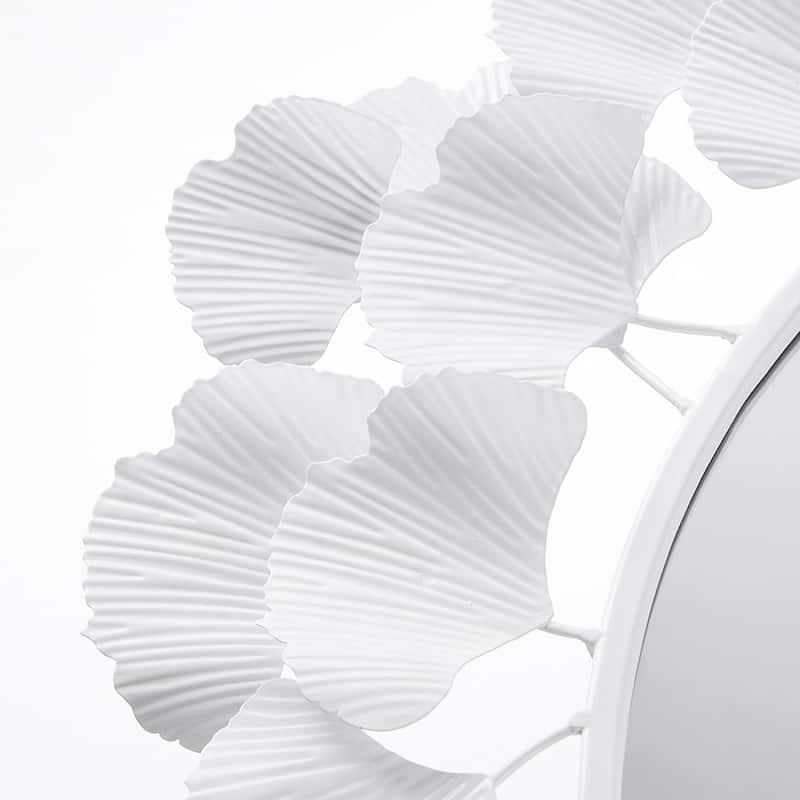 Martha Stewart Eden Gold Gingko Leaf Round Wall Mirror 30.5"