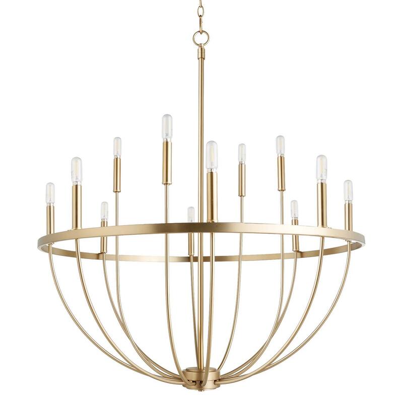 Quorum International 6374-12 Tribute 12 Light 34" Wide Ring Chandelier - Aged Brass