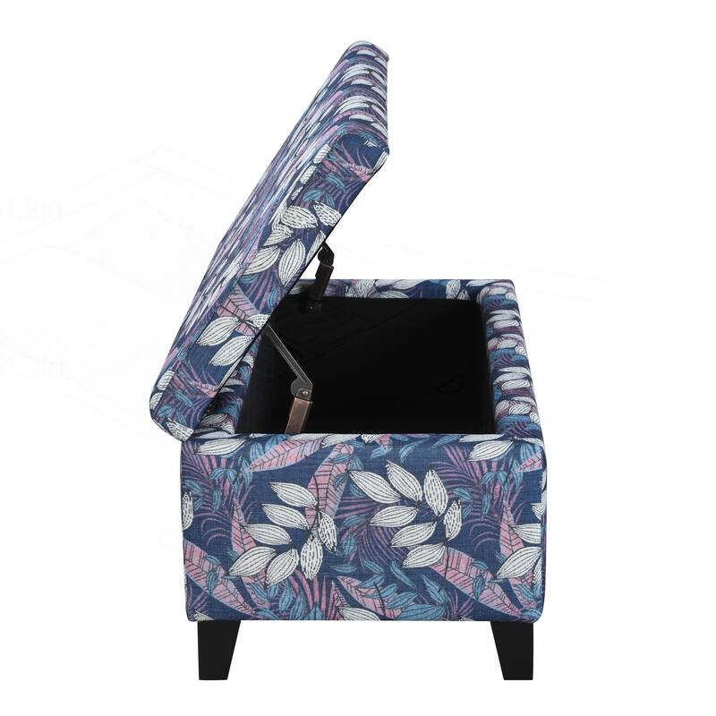Versatile Floral Patterned Ottoman for Home with Hidden Compartment