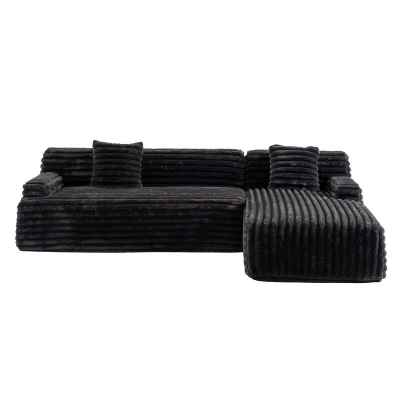Cloud Sectional Sofa, Modern Upholstered Couch with 2 Throw Pillows, Free-Combined Sofa, Modular Sectional L Shaped Couch