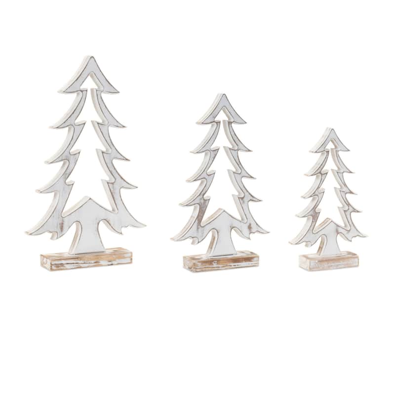 Cut Out Pine Christmas Tree Decoration - 18" - Set of 3