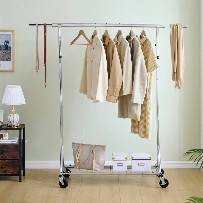 Clothes Rack Heavy Duty Clothing Rack 600LBS Rolling Clothes Racks