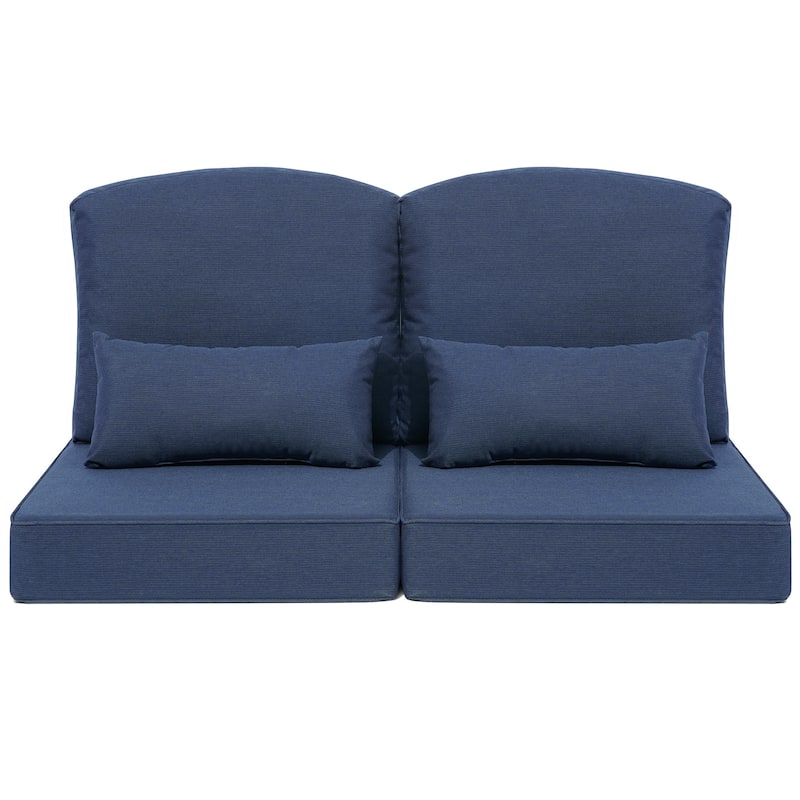 Outdoor Seat Cushion Set 24 x 24 Inch Patio Furniture Cushions Deep Seat & Back Cushion with Pillow for Chair Sofa