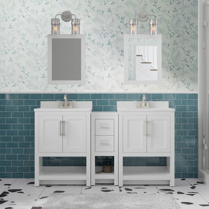 Blakely Double Vanity with Mirror and 12-inch Cabinet