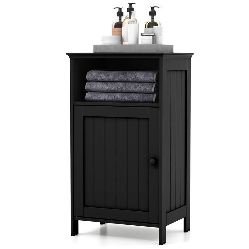 Bathroom Freestanding Adjustable Shelf Floor Storage Cabinet