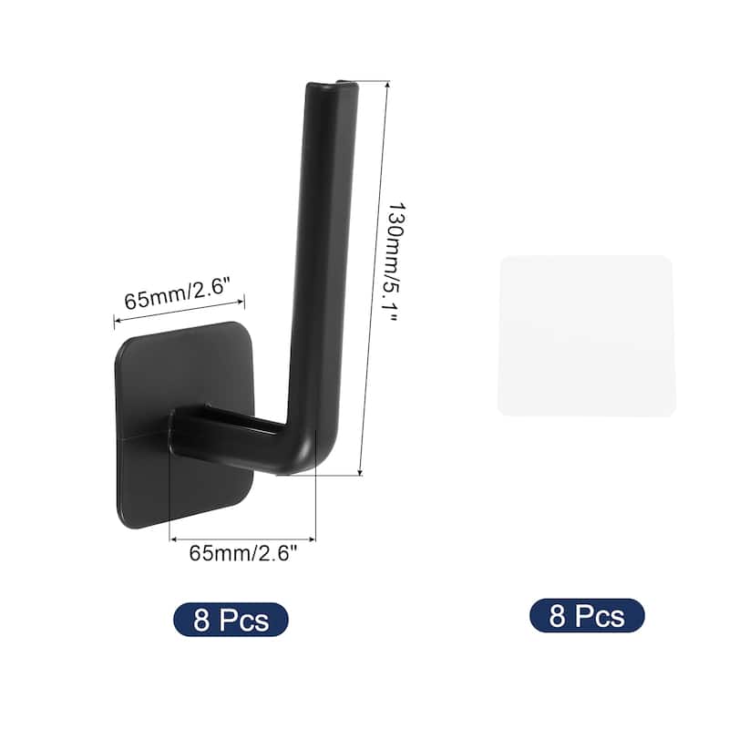 8 Pcs Hat Racks for Baseball Caps, Plastic Adhesive Hat Hooks Hat Hangers - Black