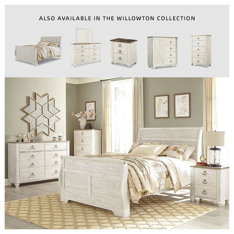 Signature Design by Ashley Willowton White Queen Sleigh Bed