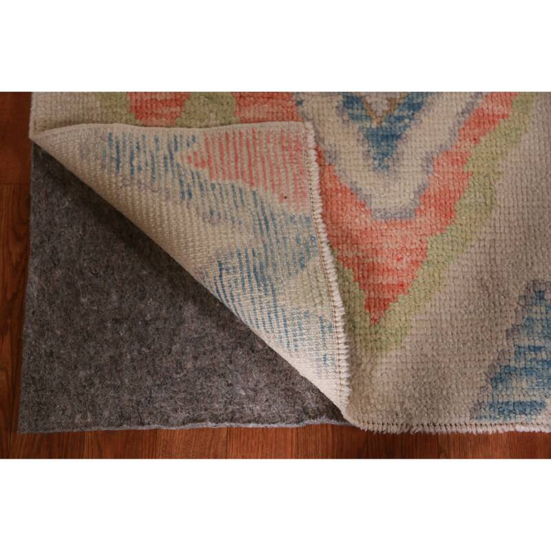 Hand Knotted Oriental 100% Wool Carpet Transitional All-Over Multi-Colored Oushak Area Rug - 10' 0'' X 8' 1''