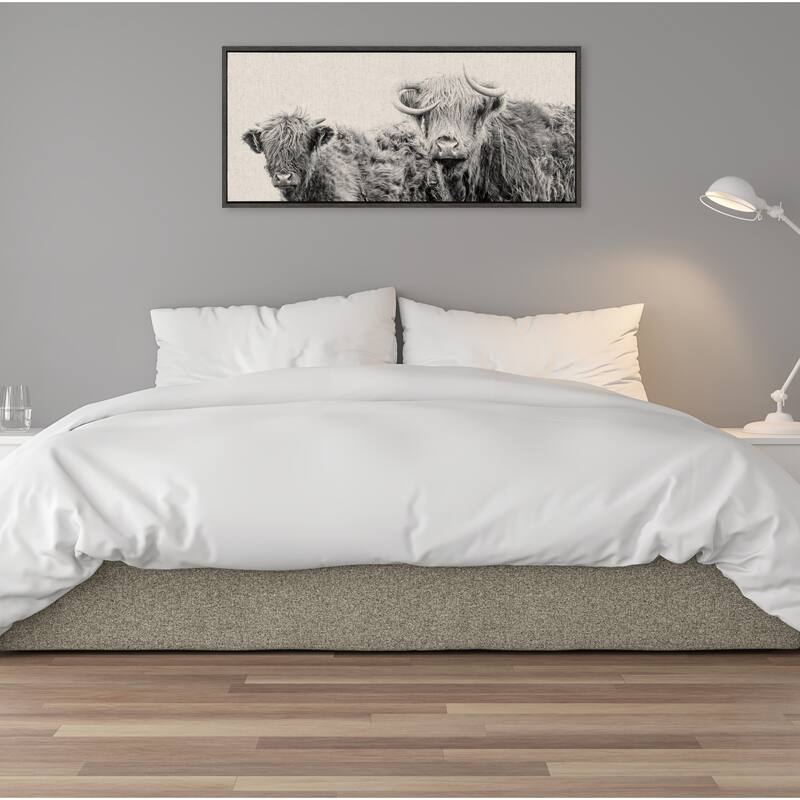 Kate and Laurel Sylvie 2 Cow Linen Canvas by Creative Bunch Studio