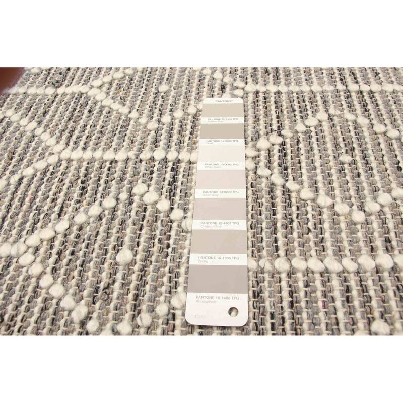 ECARPETGALLERY Braid weave Sienna Grey Wool Rug - 4'11 x 7'11
