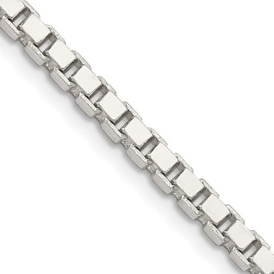 Curata 925 Sterling Silver 3.25mm Box Chain Necklace for Men Options: 18 20 22 24 30